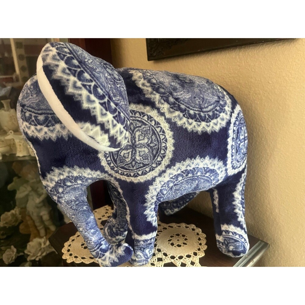 Beautiful Moroccan Boho Large Navy Plush Elephant